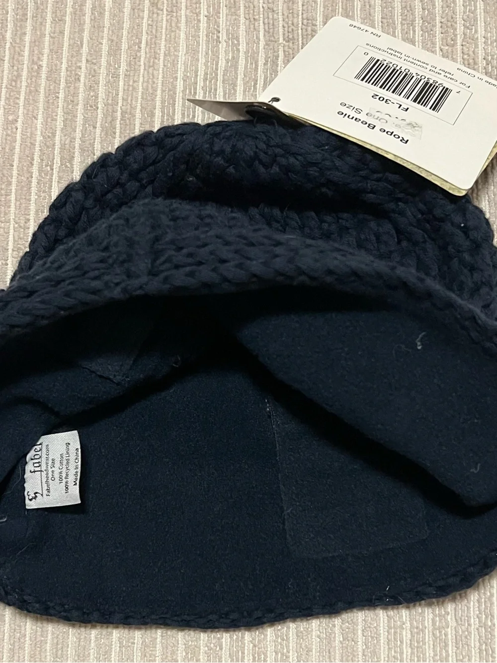 Fabel Navy Blue Beanie Hat